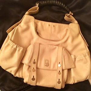 Yves Saint Laurent Beige Cargo Mombasa Leather Shoulder Bag